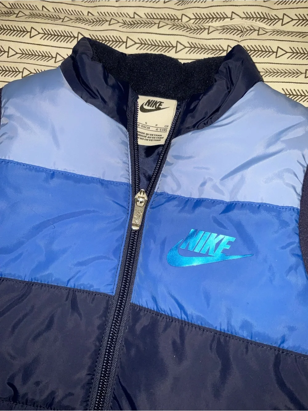 Nike Kids Navy & Royal Blue Colorblock Puffer Vest